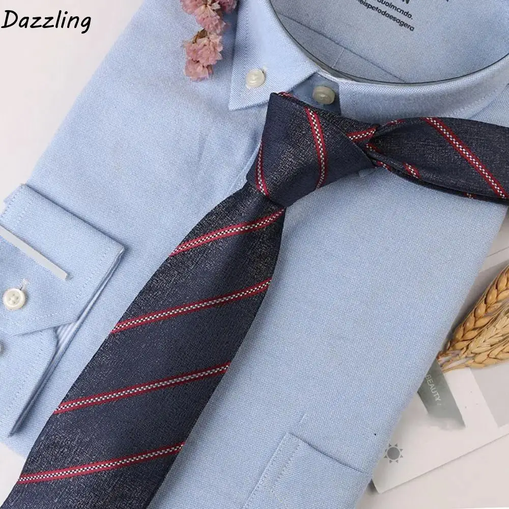 

British Gentleman Men's Business Printed Neck Tie Adjustable Dot Jacquard Floral Tie Soft Polyester Striped Knitted Tie Wedding
