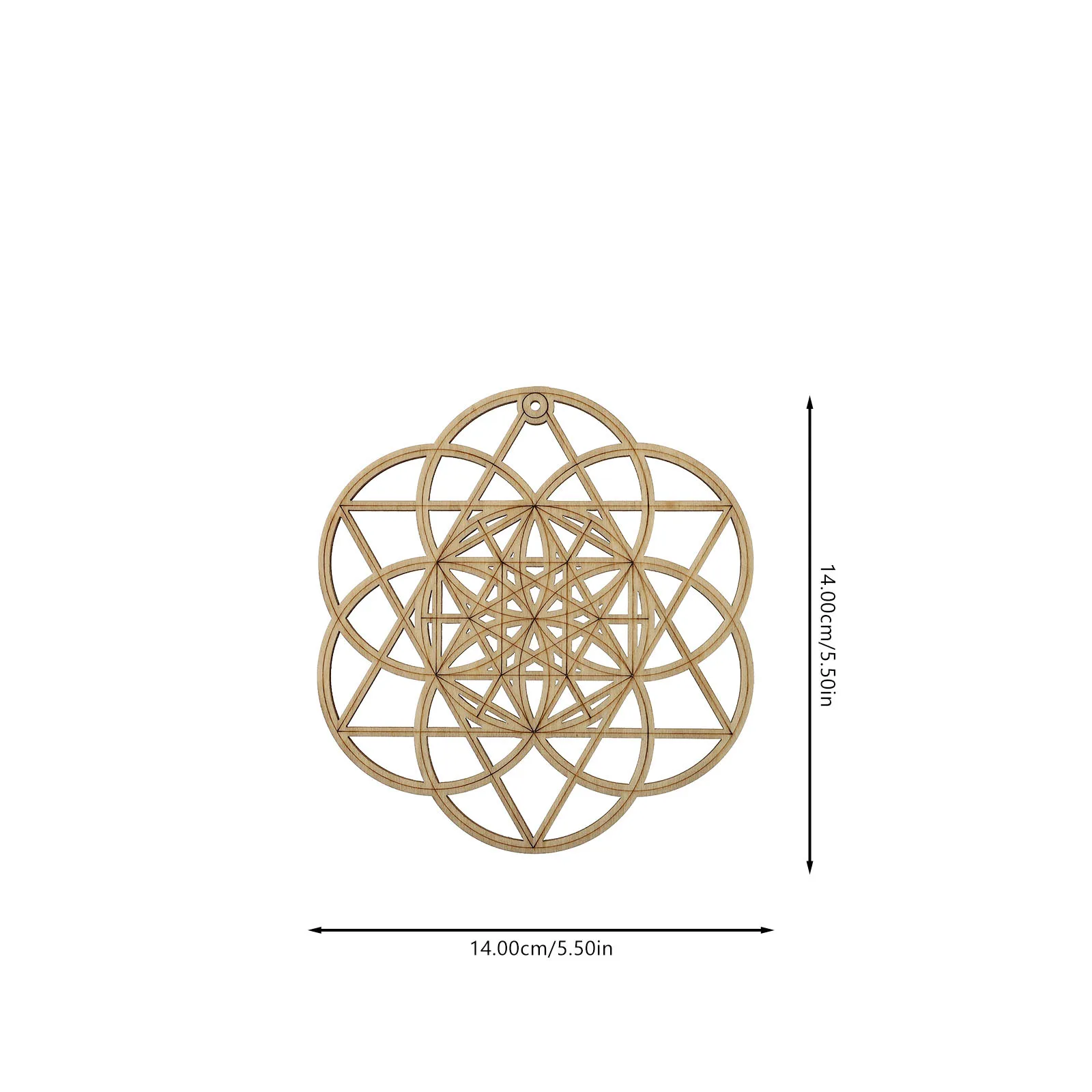 

2Pcs Geometric Wall Hanging Wooden Pendants Wood Color Meditation Decor Home Office Wall Art Ornament Decorative Wooden Pendant