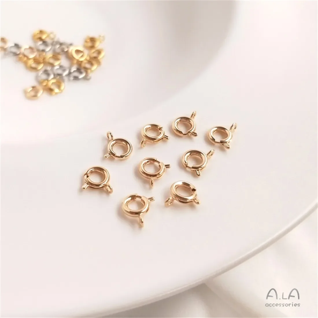 14K Gold-plated 18K Real Gold Spring Buckle Necklace Bracelet Finishing Lobster Connection Buckle DIY Handmade Material B924