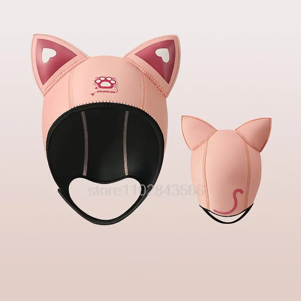 

Women Cat Ears 3MM Diving Hood Neoprene Diving Hood Waterproof Hat Wetsuit Hood Cap Swimming Snorkeling Caps With Chin Straps