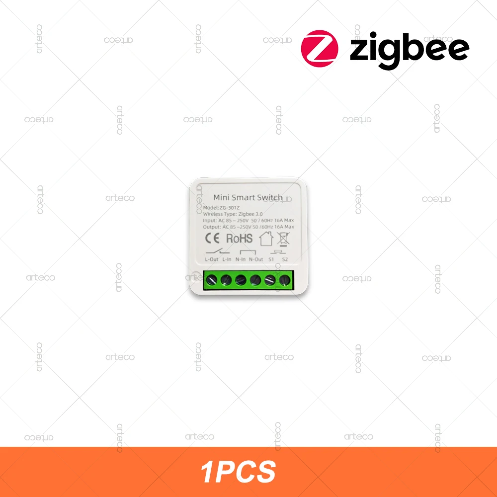 ZigBee 3.0 Smart Mini DIY Switch Automatisierungsmodul 16A Relaisunterstützung 2-Wege-Steuerung App Fernbedienung Zigbee Gateway erforderlich