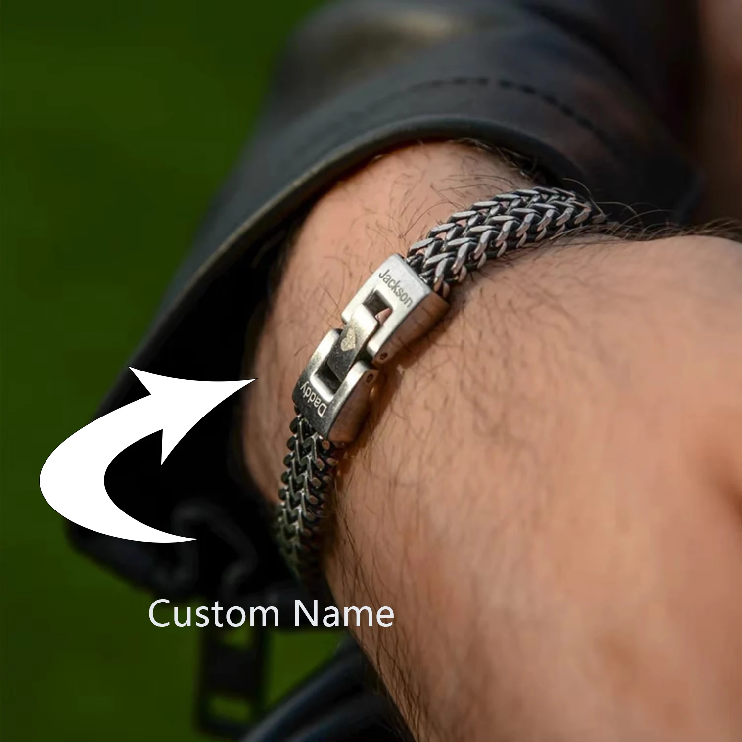 Cadena de eslabones cubanos personalizada para hombres, pulsera de cadena cubana personalizada, pulsera de acero inoxidable, joyería para hombres, regalo