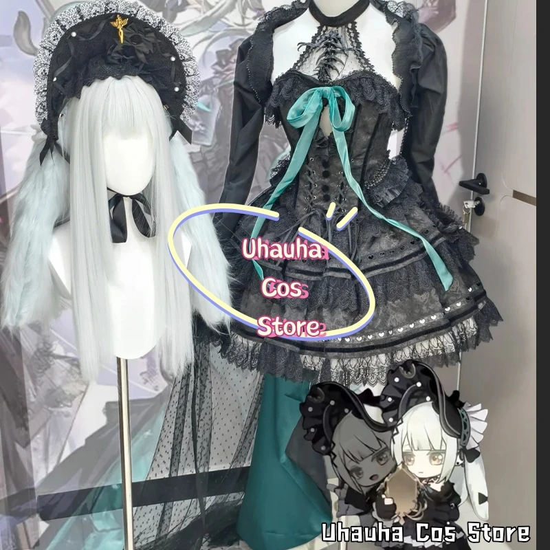 

Game Arknights X Wakaba Mutsumi‌ Cosplay Costume{Uhauha Cos}BlackGreen Witcn Lolita Dress Halloween Disguise for Women Dress