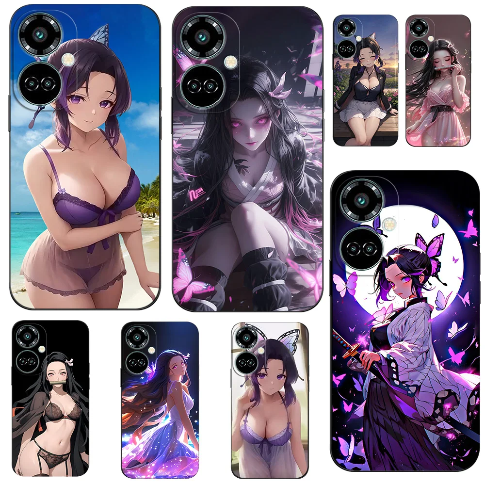 Case For Tecno Camon 19 PRO 5G Silicon Phone Back Cover Black Tpu Case Demon Slayer NezukoBikini