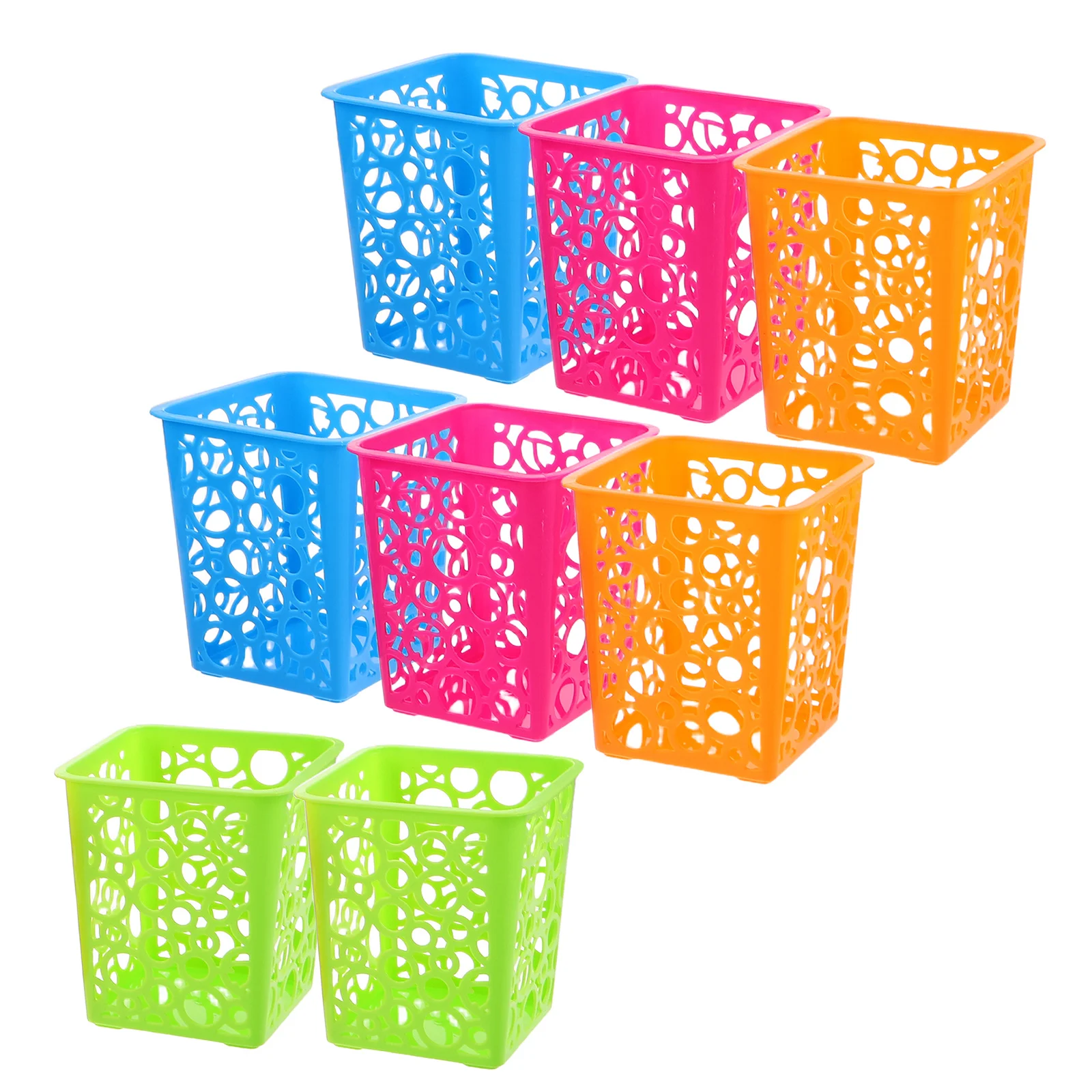 8 قطعة سلة تنظيم مكتب متعددة الوظائف حامل القرطاسية للأقلام أقلام رصاص ماكياج فرش كونترتوب سلة المهملات سطح المكتب #1