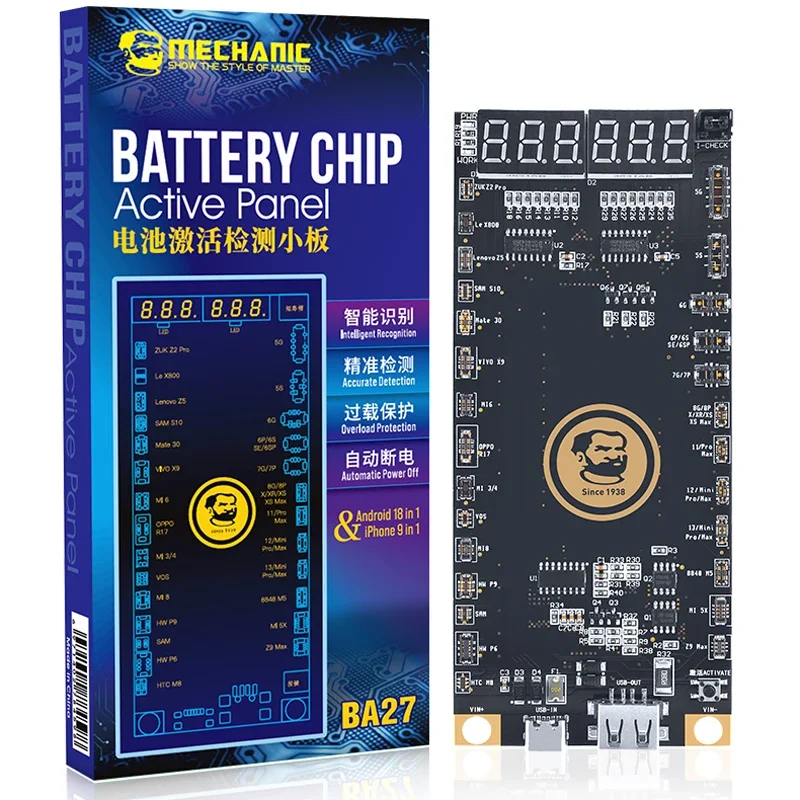 แบตเตอรี่เปิดใช้งานการตรวจจับ Board MECHANIC BA27 Quick ชาร์จสาย USB ล่าสุดสนับสนุน IP13 Android Series Repair