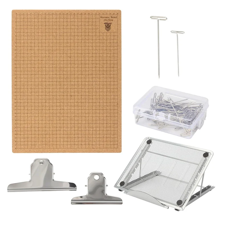 

2025 Trend 12X16 Inch Macrame Board Set, Macrame Board And Metal Adjustable Holder With T Pins Clips,Supplies Braiding Craft Hel