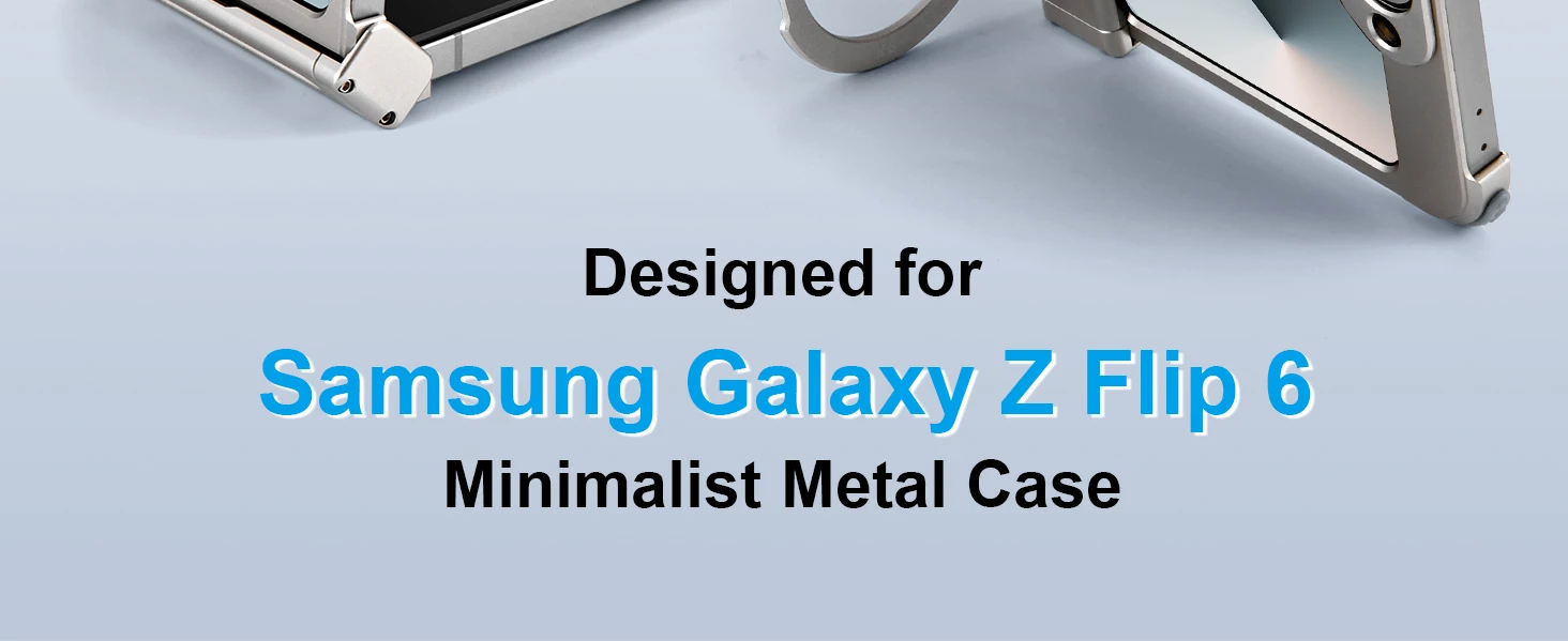 Oatsbasf Metal Phone Case for Samsung Galaxy Z Flip 7 6 with 360° Rotatable Stand Frameless Bumper Protective Z Flip 7 6 Cover