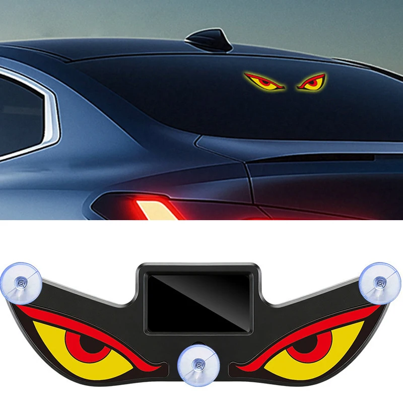 Solar Powered Car Neon Light Wireless Cool EYE Led Ambient Light Suction Cup USB Rechargeable Atmosphere Breathing Lamp