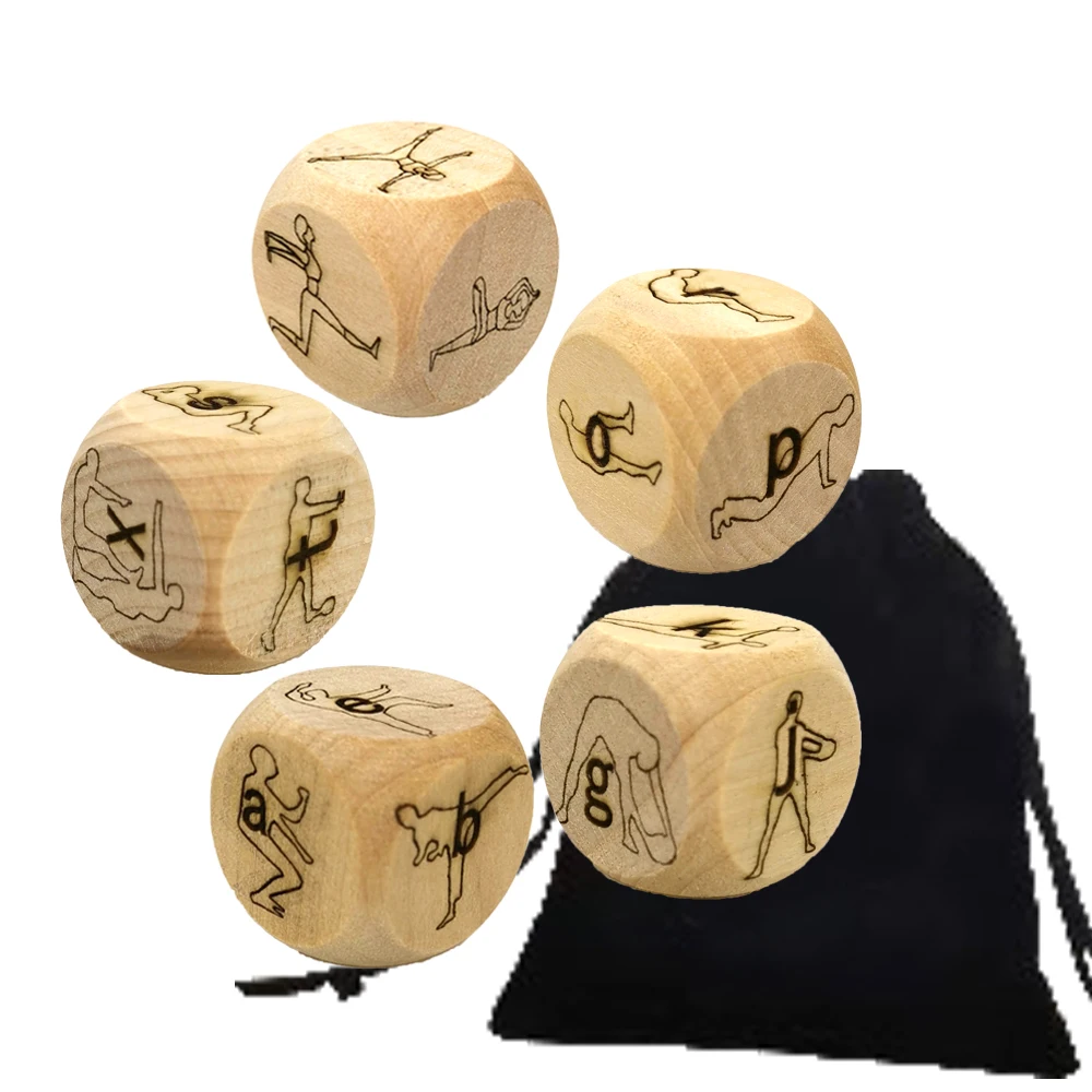 5Pcs Romantic Couple Yoga Dice Naughty Night Game Dice/Bedroom Sports Fitness Dice Love Decision Dice Party Dice-Improve Love