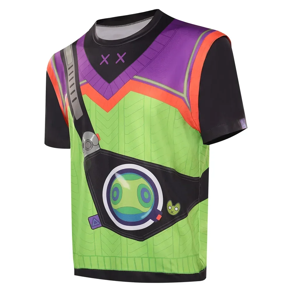 Fato de Cosplay Gekko Masculino, Game Valorant, Fantasia, Casual, Manga Curta, Top com o pescoço, T-shirt, Halloween