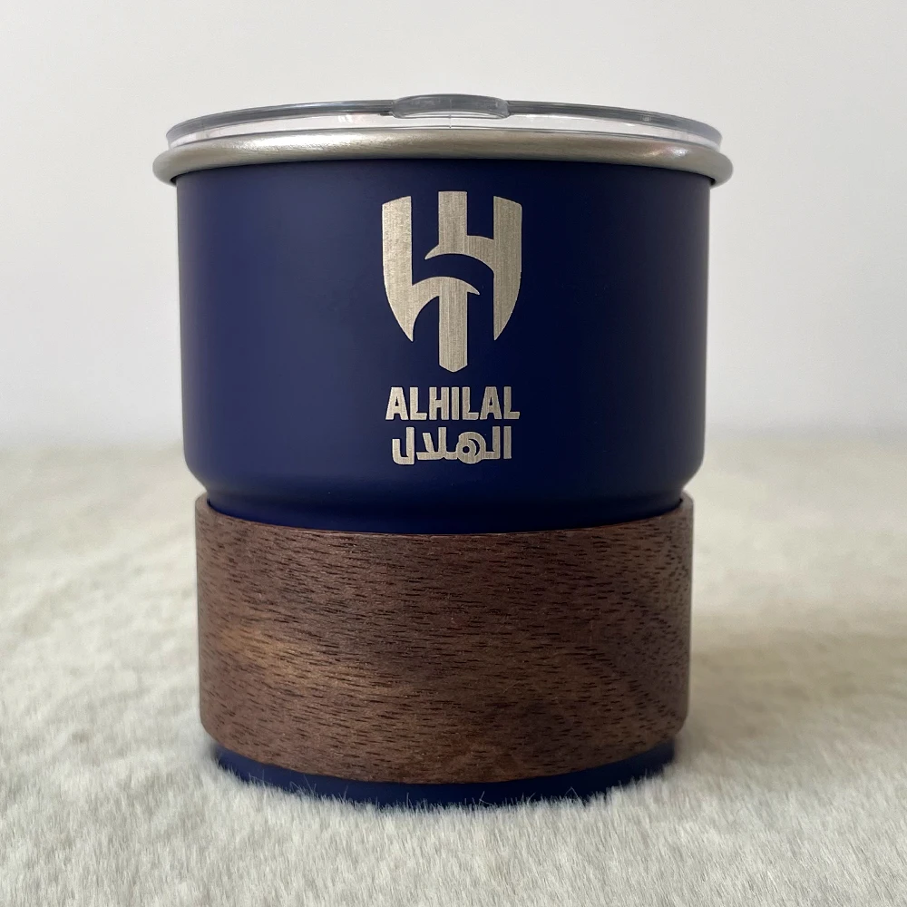 Saudi Arabia Al Hilal Logo Covered Coffee Cup 300ML Restaurant Beer Cup Outdoor Camping Mug Stainless Steel Cup Wholesale