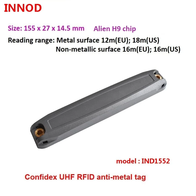 Fidex Con 장거리 UHF RFID 안티 메탈 태그, 내구성 ABS 재고 시스템, Monza 4QT 칩, 패시브 Impinj 액세스 제어 카드