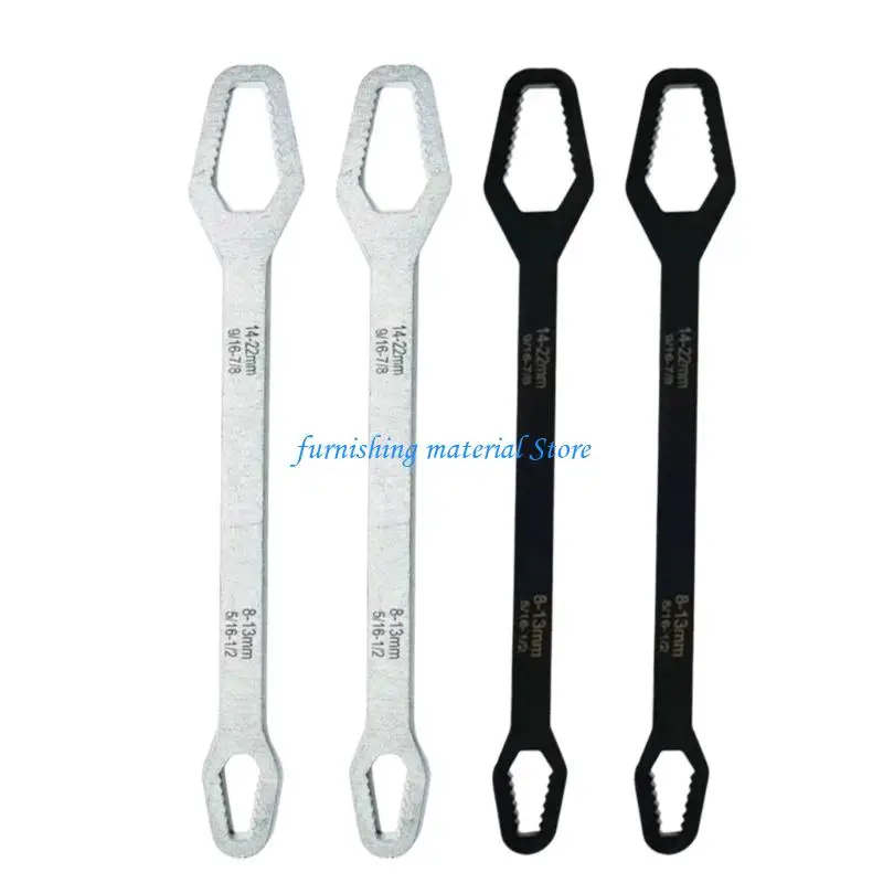 Y5GD Set Of 4 Premium Adjustable Wrenches 8-22Mm Ergonomic Grip Repair Equipment For Mechanics And Construction Work