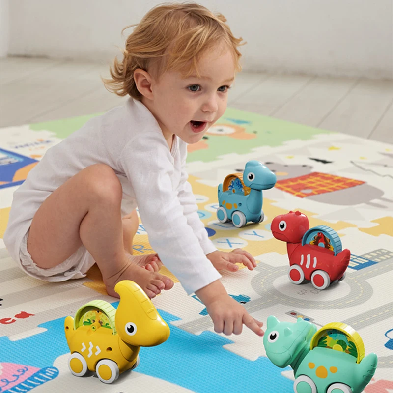 New Children's Cartoon Dinosaur Car Inertia Car 0-1 Years Old Baby Puzzle Toys Car Cloth Bag Set Kids Fun Holiday Birthday Gift