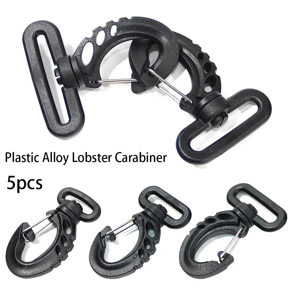 Black Spring Quickdraws Clip Plastic Alloy Lobster Carabiner Keychain Belt Buckles Hooks Outdoor Tool Backpack Accessories