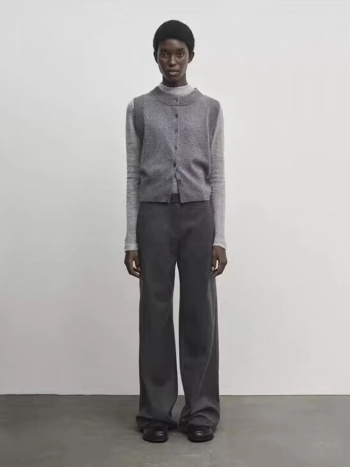 

Женский вязаный жилет из смесовой шерсти MD, мягкий и уютный, однотонный, новинка зимы