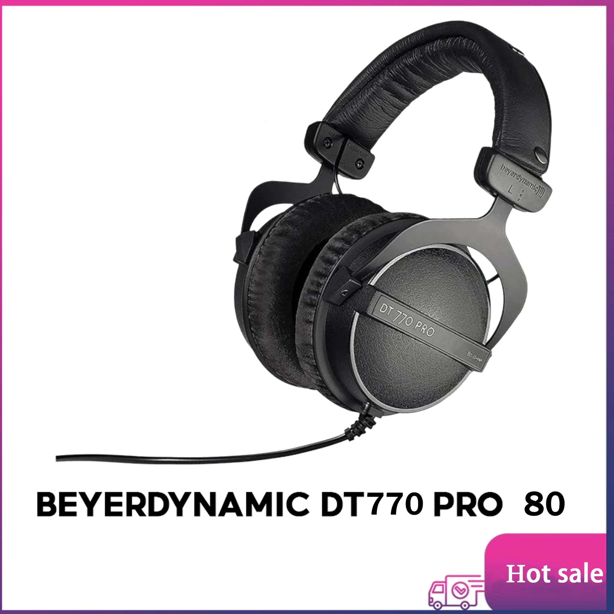 

beyerdynamic DT 770 PRO 80 Ohm Black Over-Ear Studio Headphones. Enclosed Design, Wired for Professional Recording and Monitorin