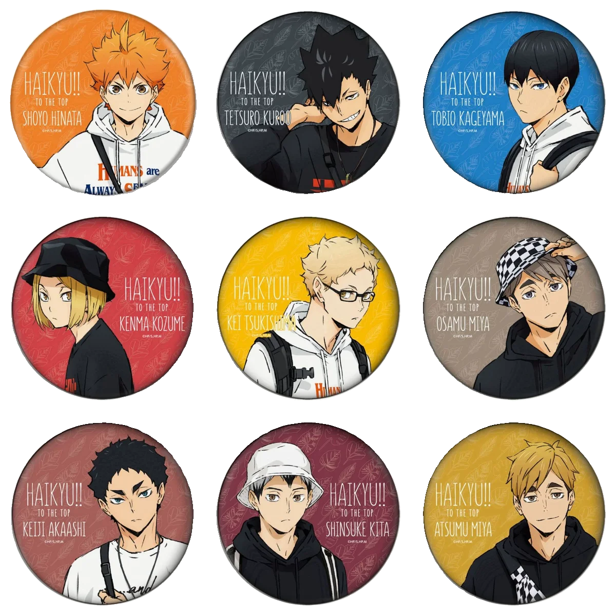 Haikyuu!! anime figure Shoyo Hinata Tobio Kageyama Kozume Kenma Tinplate Brooches cartoon Cosplay Badge Backpack Jewelry Gifts ﻿