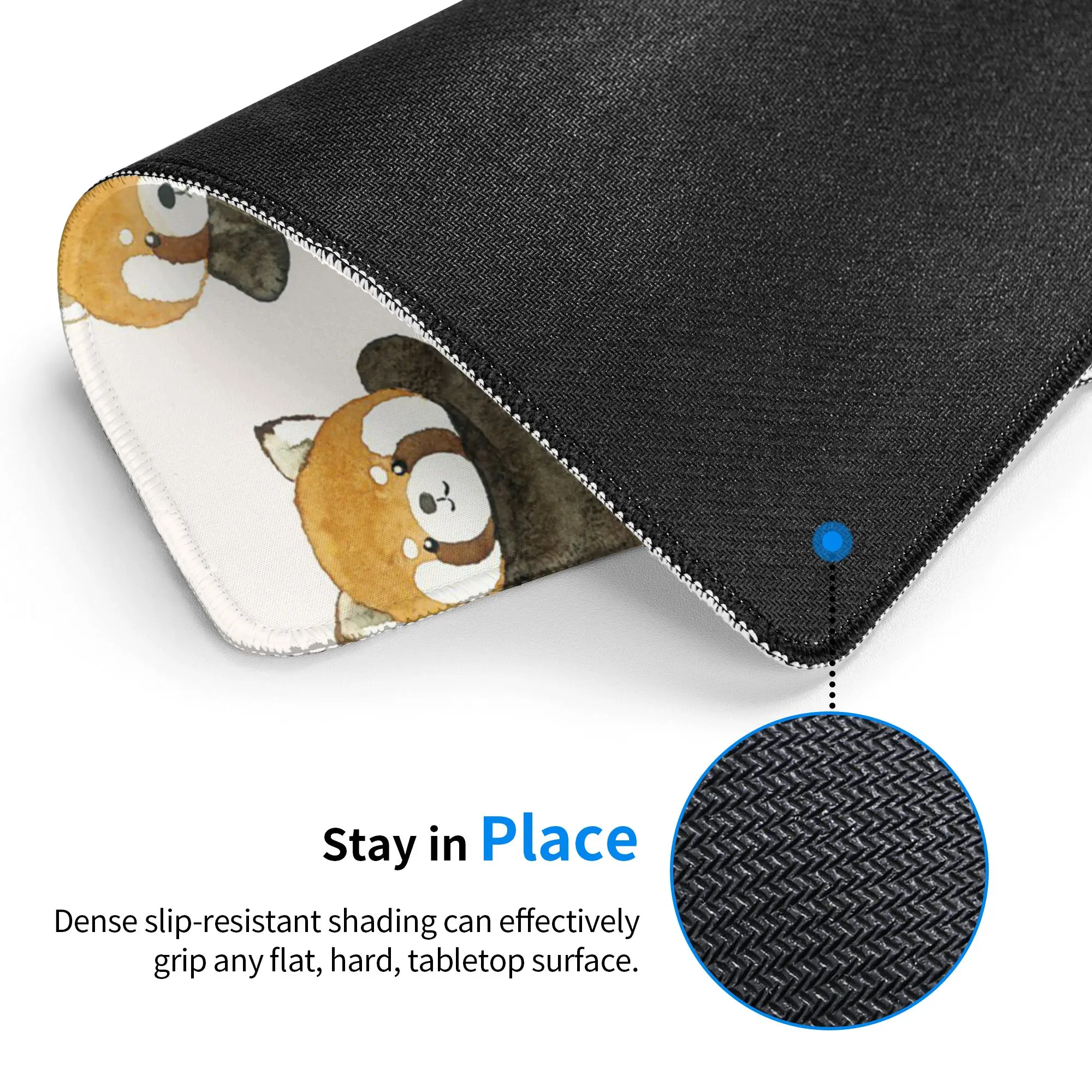 Cute Cartoon Brown Raccoon Pattern Mouse Pad Computer Keyboard Mouse Mat Gaming PC Laptop Desk Mat Office Table Mats