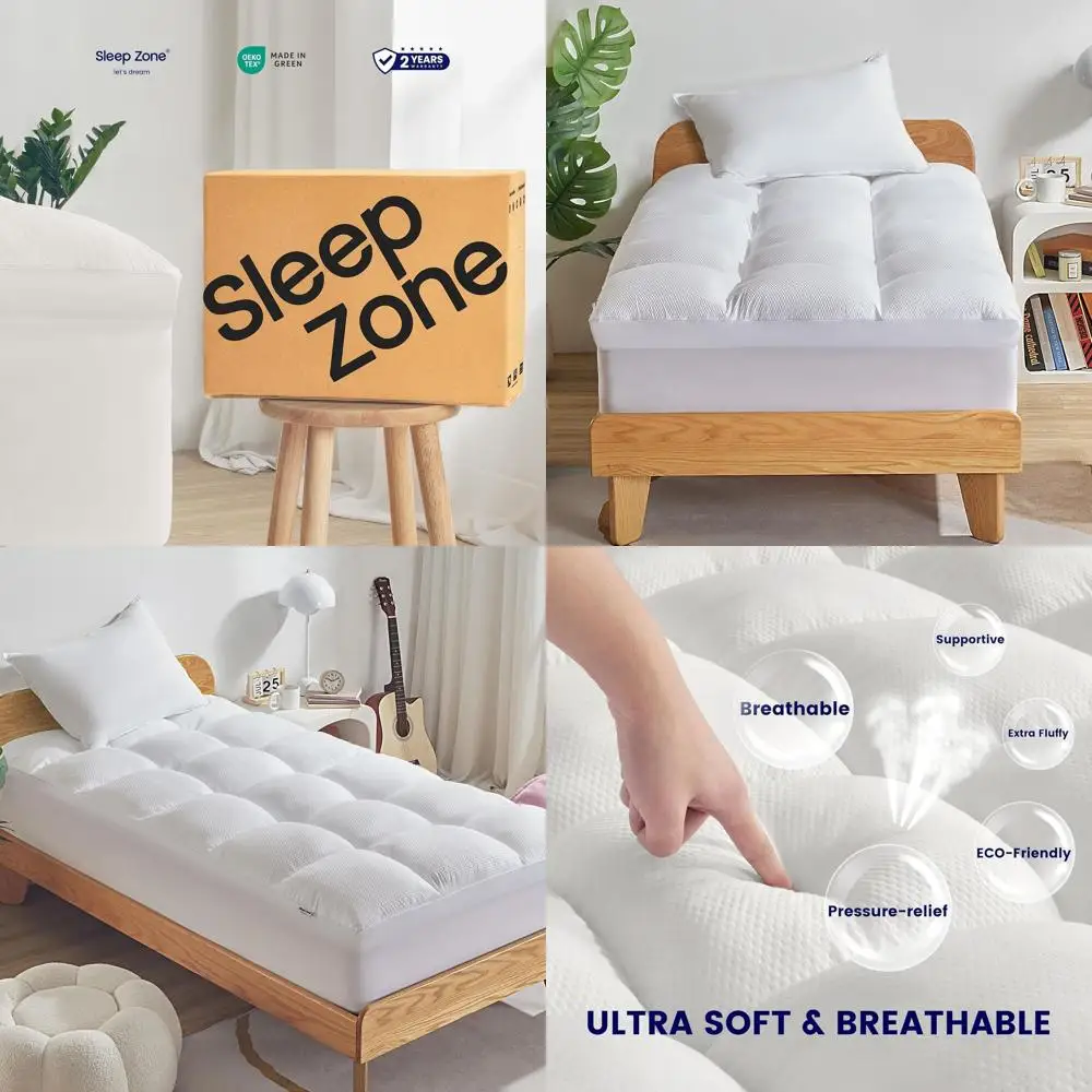 

Очень толстый наматрасник двойного размера для поддержки спины, плюшевый и глубокий чехол для кармана, белый качественный в отеле