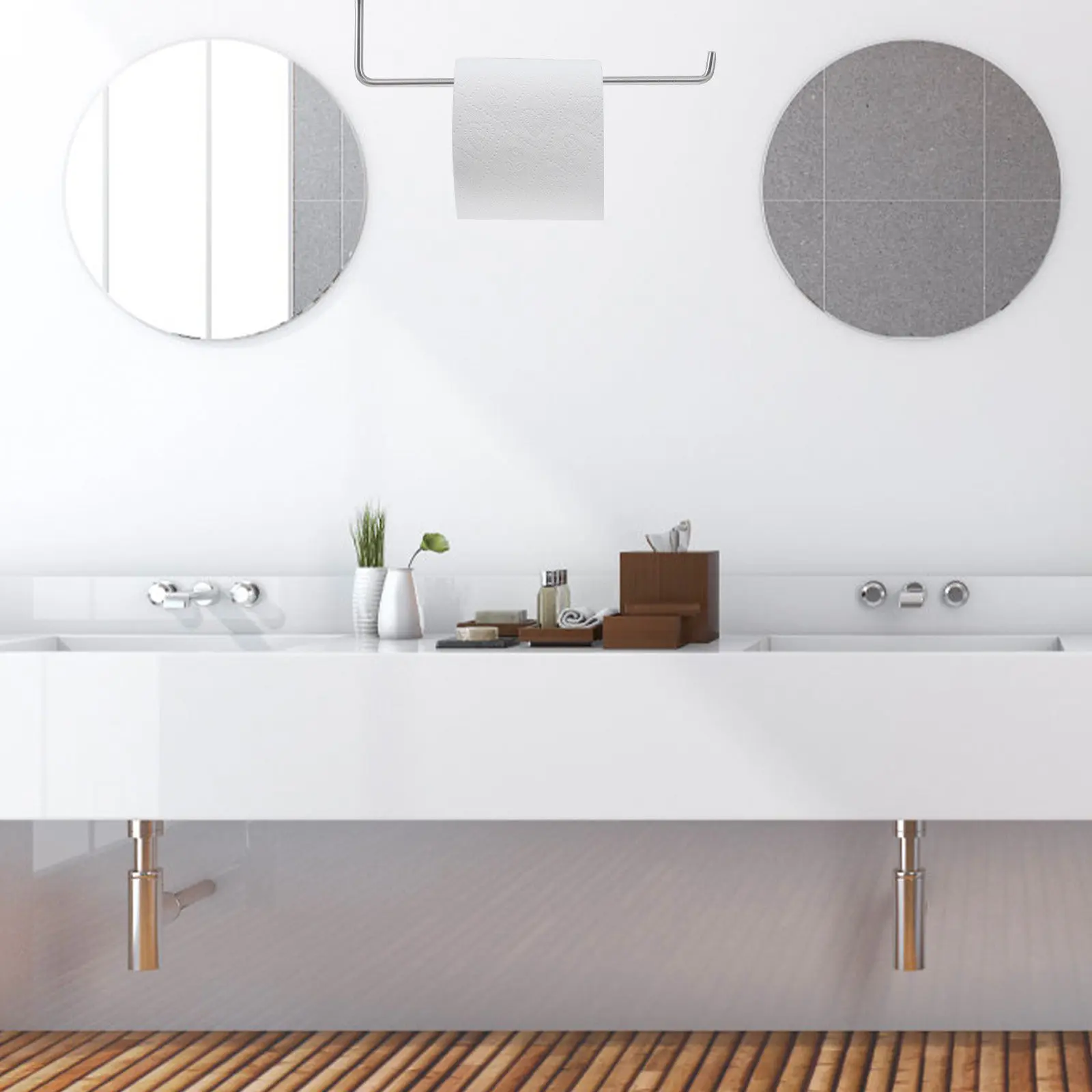 

Держатель для рулонной бумаги из нержавеющей стали без сверления, настенный, для ванной, кухни, спальни, стойка для хранения туалетной бумаги