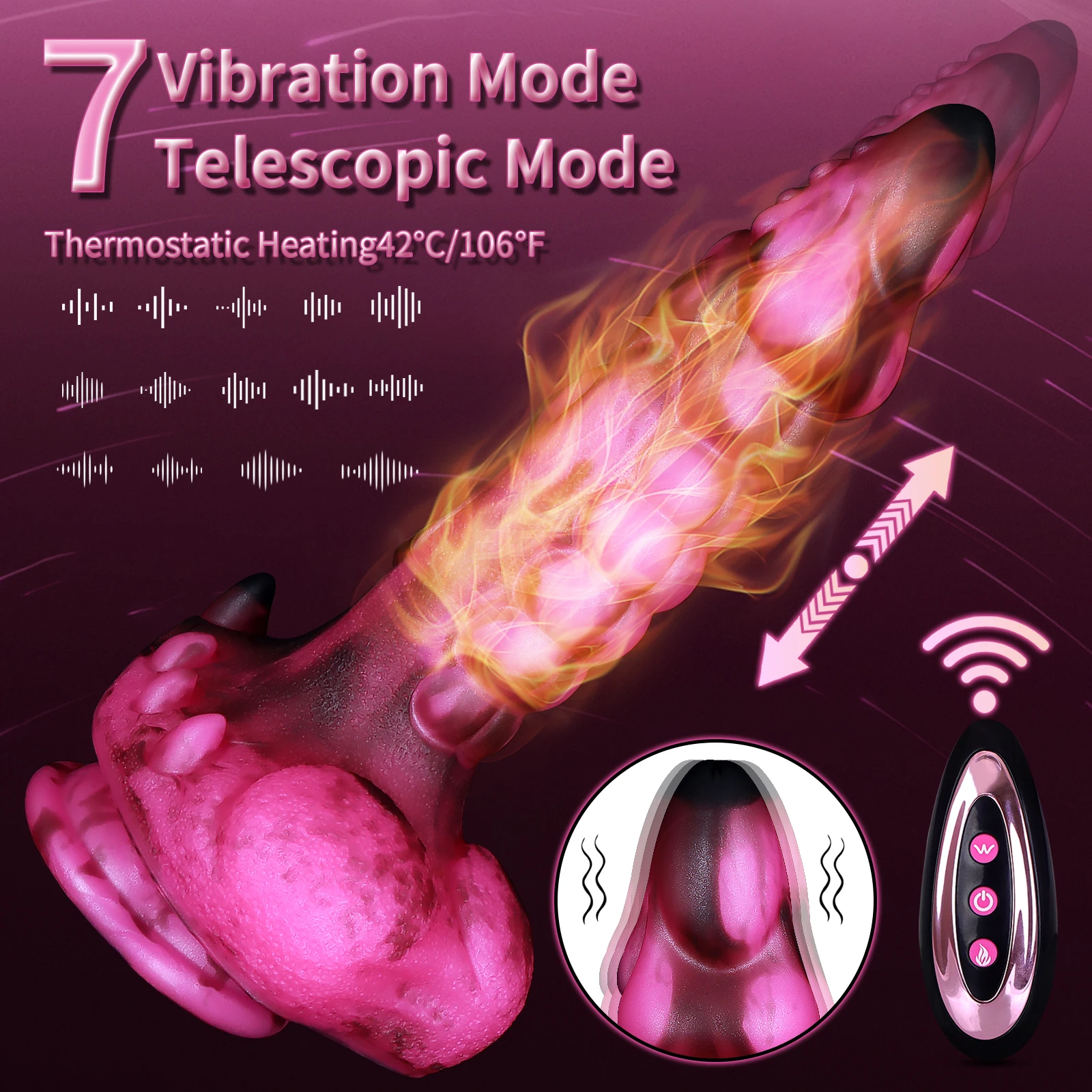 7 Mode Thrusting Dildo Vibrator Anal Plug 9.25 Inch Suction Cup Vagina Dildo Thick Dragon Gay Lesbian Sex Toys For Women Men 18+