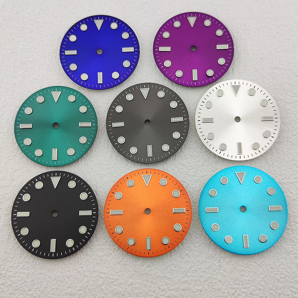 28.5mm dial black coffee orange turquoise white purple light blue deep blue NH35 Luminous dial suitable for NH35/36 movement