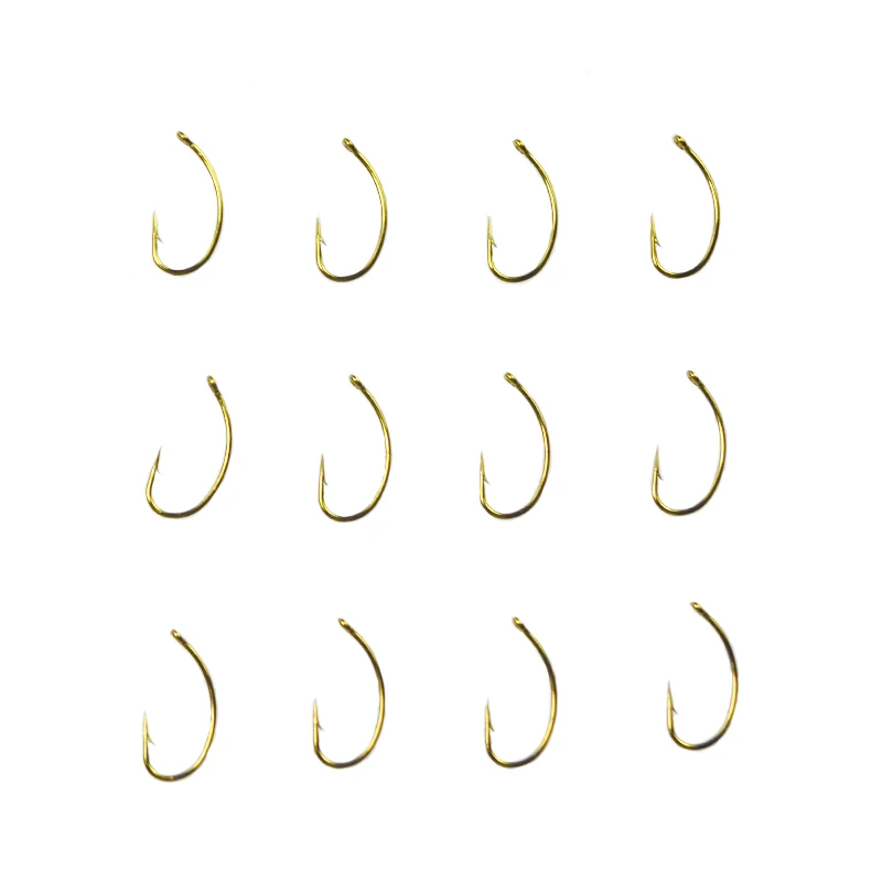 50pcs Shrimp&Caddis Pupa Bared Fly Tying Hooks Wide Gape Eye-down 8# 10# 12# 14# 16# 18# 20# 22#Scud Pupae Fly Fishing Hook