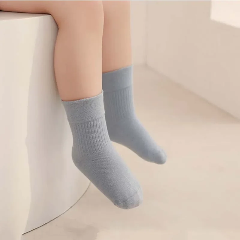 Newborn Baby 5-Pair Set Socks Spring and Fall Loose Mouth Boneless Baby Socks Boys Girls Students College Style Cotton Socks