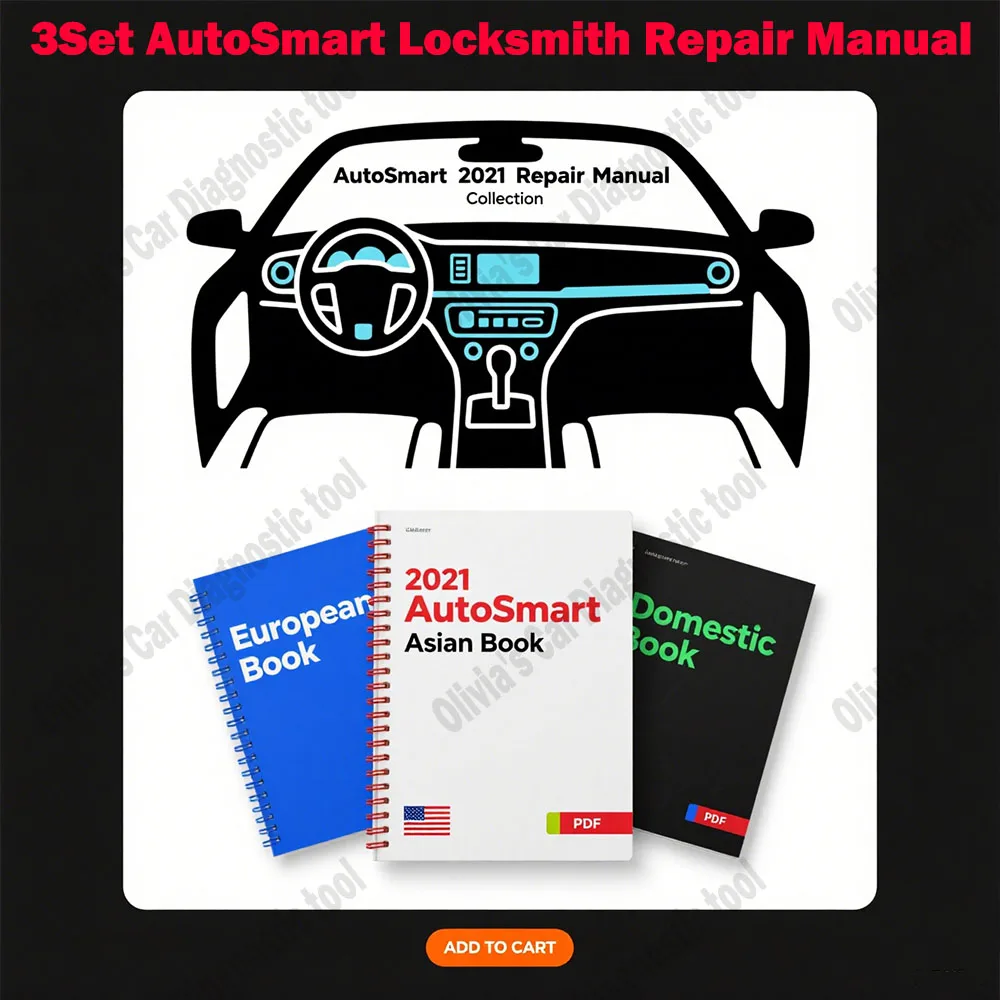 

3Set AutoSmart Locksmith Repair Manual obd2 scanner accessories - Asian, European & Domestic Book Set -By Michael Hyde LockSmith