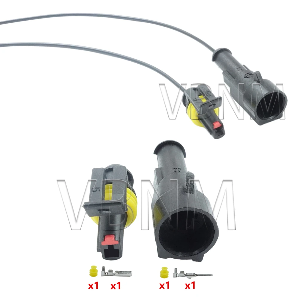 

1 Pin 282079-1 282103-1 Auto Sealed Male Female Connector AMP Wiring Plug High Quality Socket