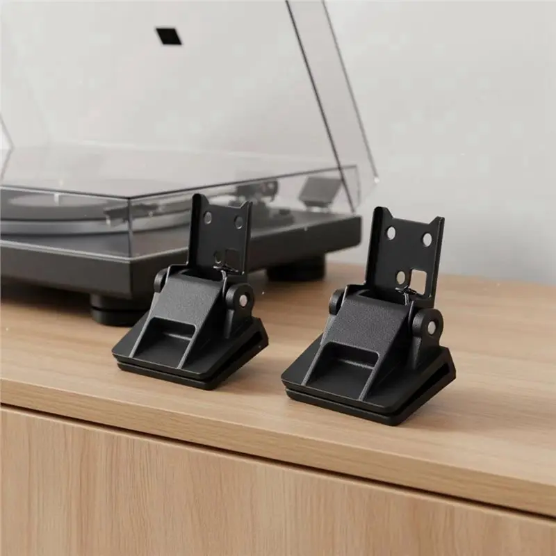 ABMF Turntable Dust Cover Hinge Parts Matte Black, Record Player Lid Hinge Replacement for Turntable Accessories