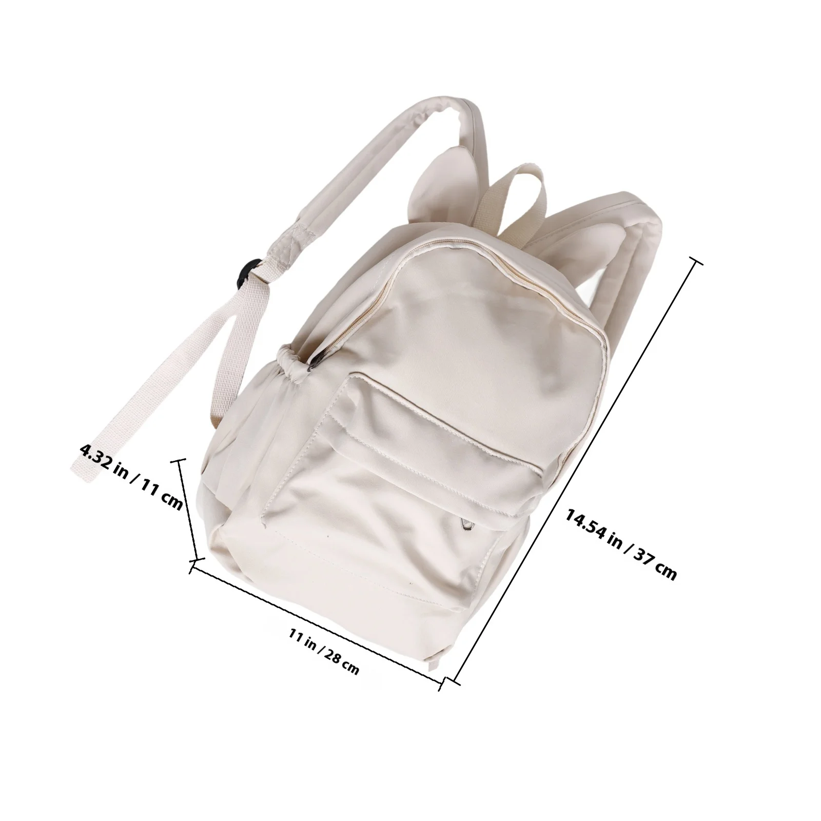 Cute White School Backpack Lightweight Waterproof for Women Multiple Pockets Travel Everyday Use Stylish Fresh Design