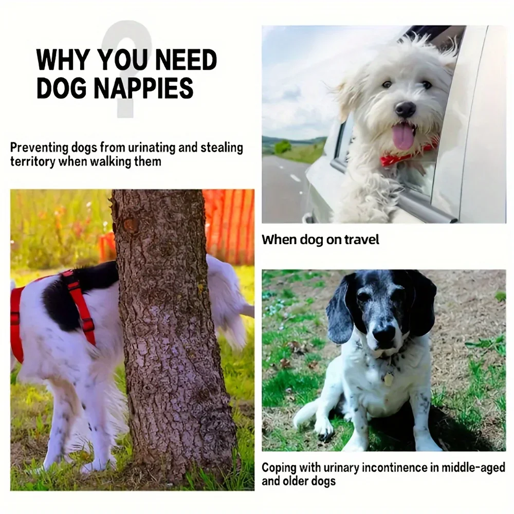 3pcs Male Belly Bands For Dogs, High Absorbing Dog Wraps Washable Reusable Male Dog Diapers