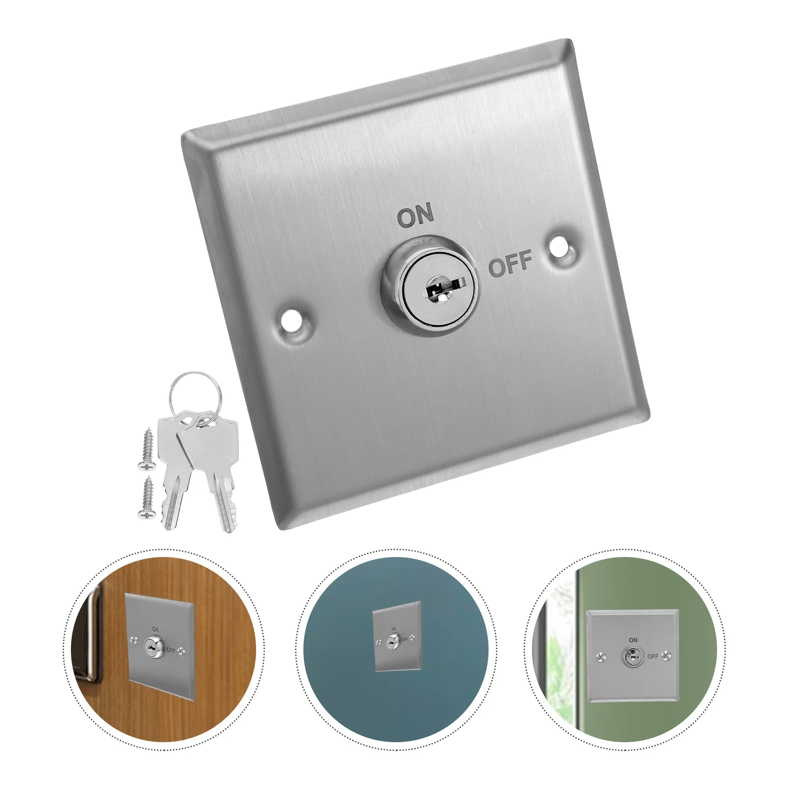 

1 Set Stainless Steel Access Control Key Switch Emergency Door Release Weatherproof Exit Button For Fire Door