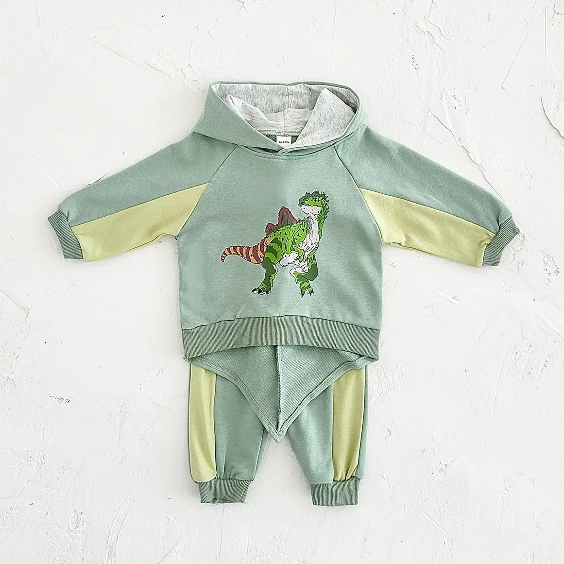 2024 Newborn Baby Little Dinosaur Clothes Sets New Autumn Cartoon Triangle Tail Hoodie Pants Infant Toddler 0-3Y Baby Boys Girls