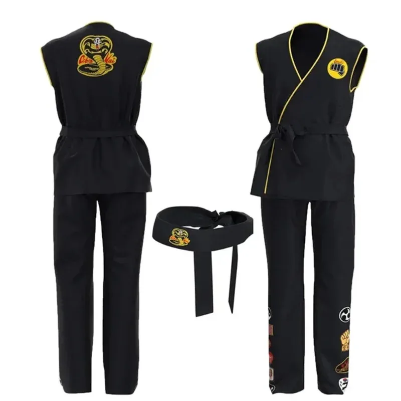 Karate Kid Cobra Kai Uniforme Costume Cosplay Tory Nichols Robby Keene Vestito Top Fascia Pantaloni Festa di Halloween Kid Abiti per adulti