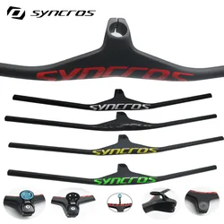 syncors Carbon Bicycle Handlebar Matte Black Carbon Handlebar Mtb 800mm Mtb Integrated Handlebars Stem 70/80/90/100mm angle -7°