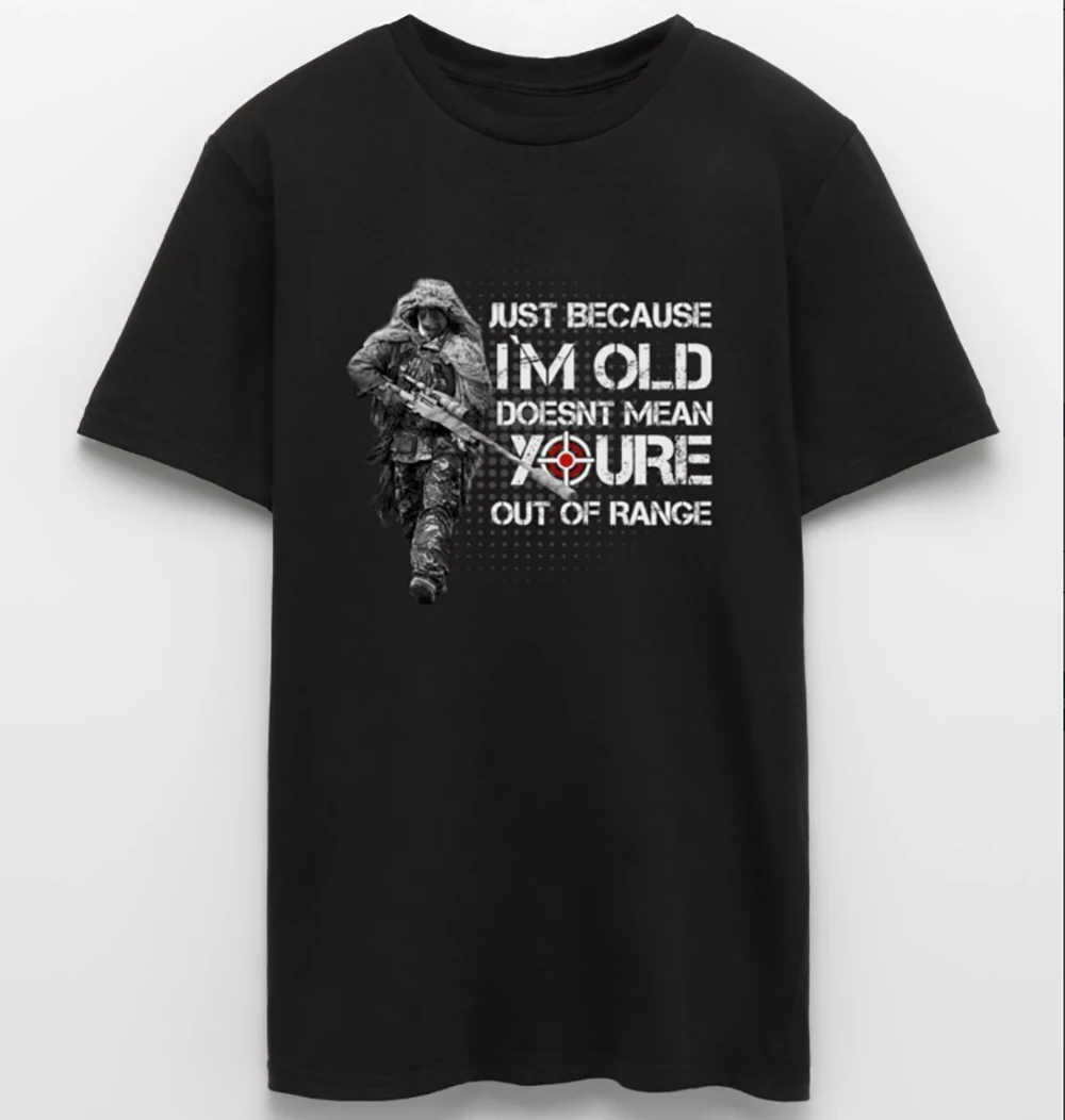 Funny Military Sniper T-Shirt 100% Cotton O-Neck Short Sleeve Summer Casual Mens T-shirt Streetwear