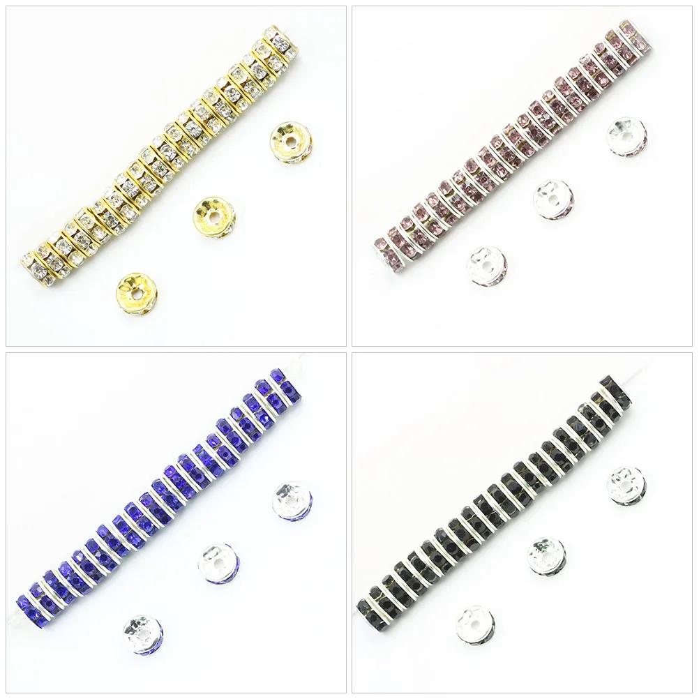 

200 шт. стеклянные бусины-разделители, красочные бусины для изготовления ювелирных изделий, оптовые бусины для браслетов, подвески, принадлежности для рукоделия, подвески для изготовления ювелирных изделий