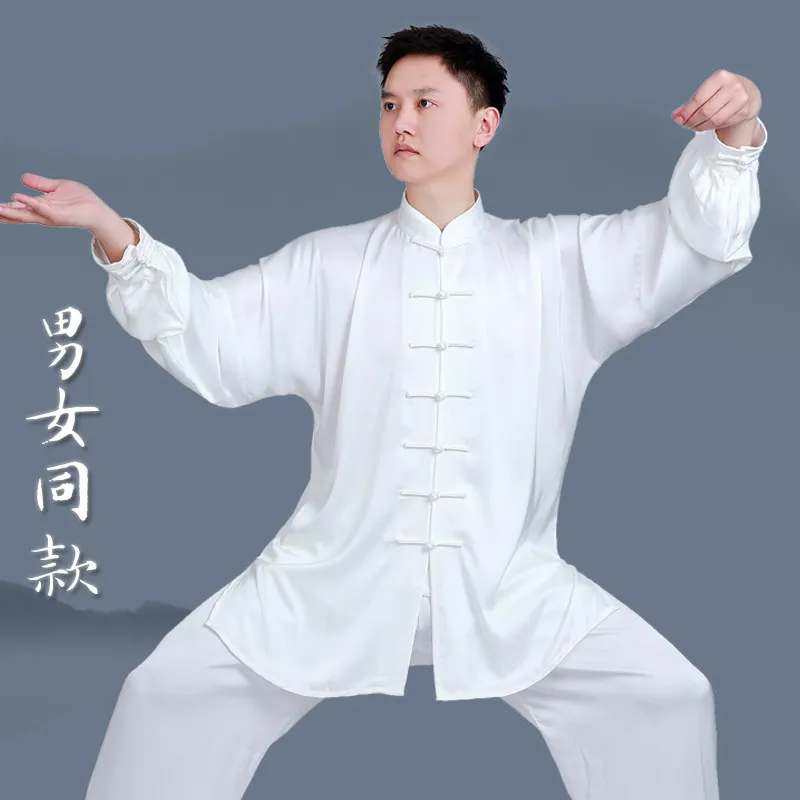 Martial Arts Tai Ji Suit Women's New 2026 High-End Performance Tai Exercise Clothing Men's Spring and Summer Acetate Baduanjin