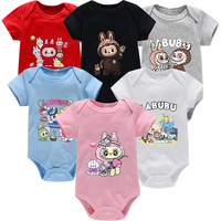 Labubu Baby Clothes Summer Boys Girls Romper Cotton Children Crawling Suits Cute Cartoon Graphic Print Rompers Baby Shower Gifts