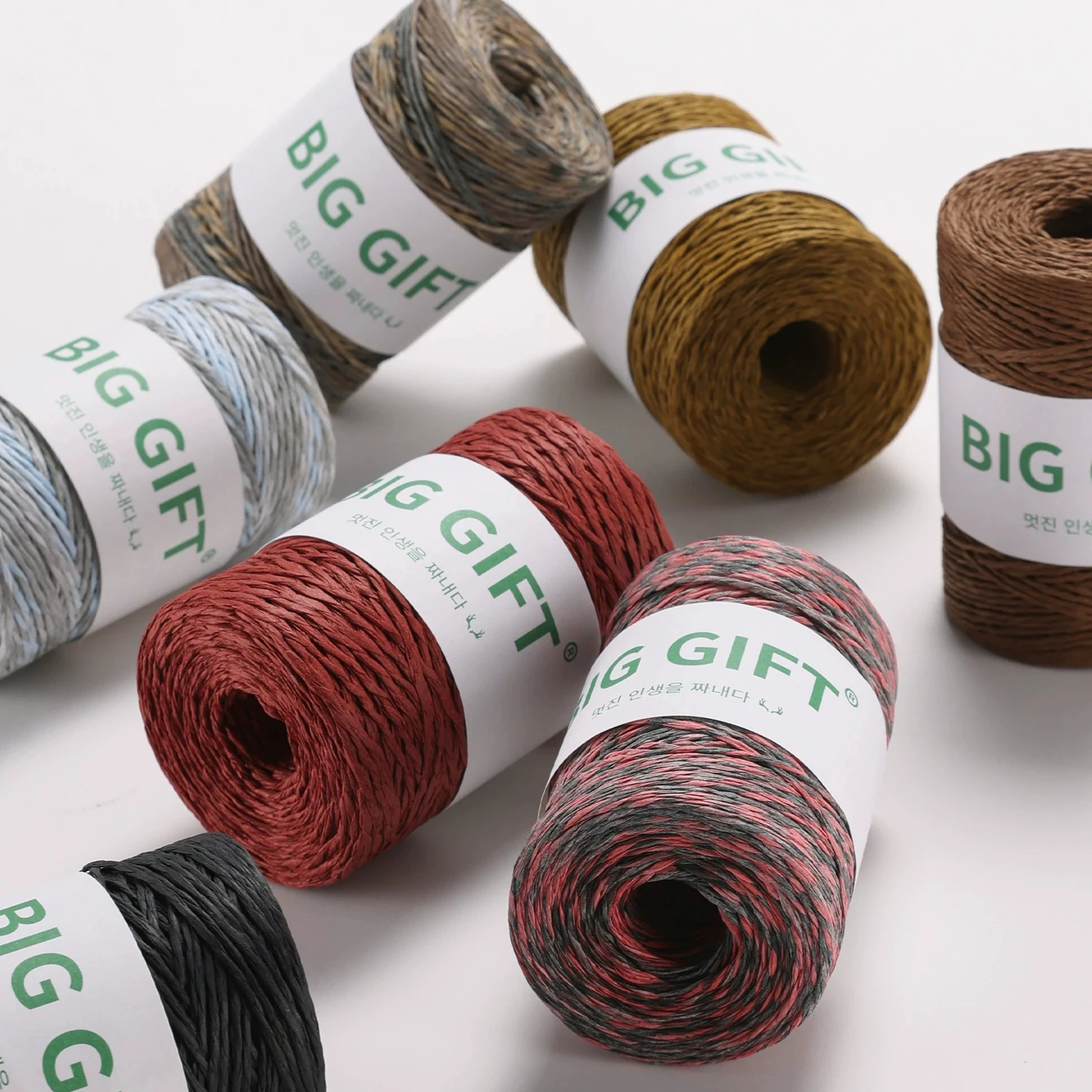 100g/Roll Raffia Yarn Natural for Knitting Crochet Summer Hat Bag Slipper Cup Cover Diy Light Soft Wearable Thread