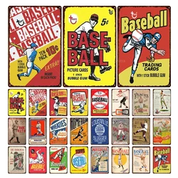 Retro Decor Baseball Tin Sign Vintage Retro Decorative Metal Sign Plaque Garage Gym Pub Bar Man Cave Wall Decor Gift Poster