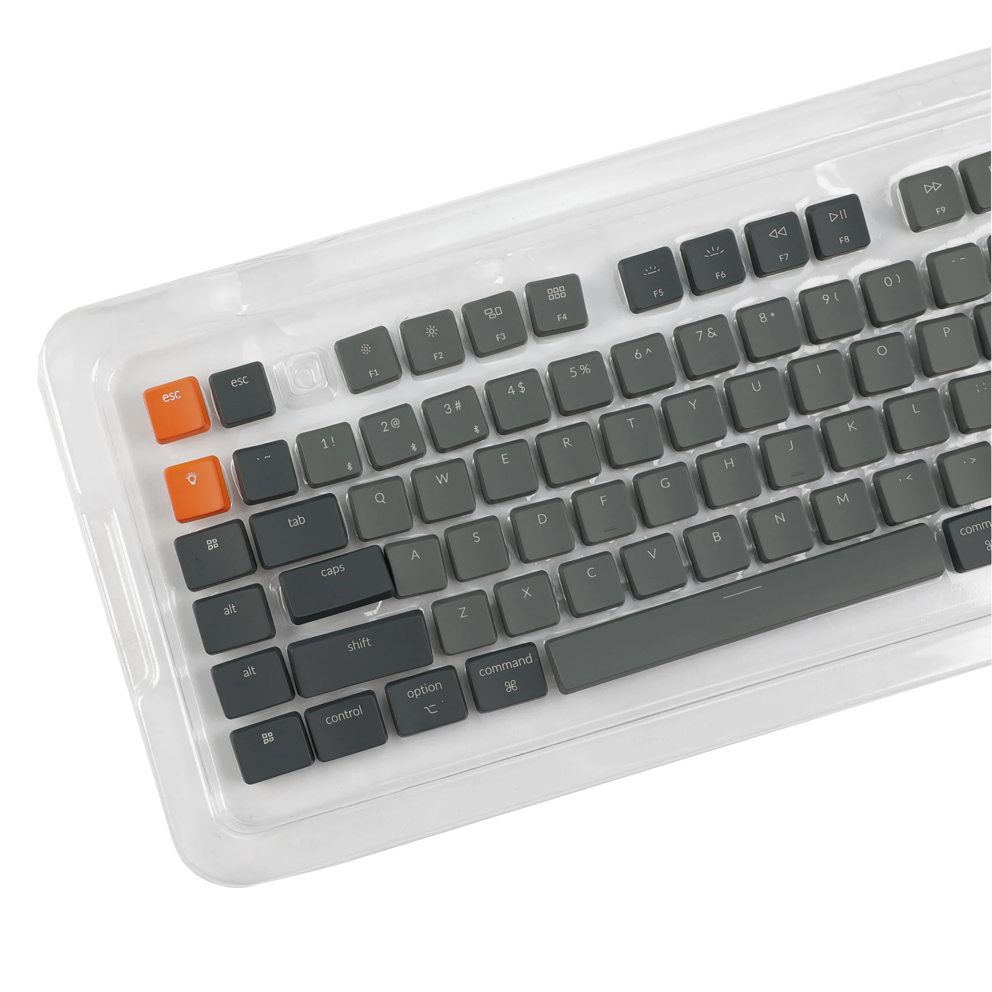 YMDK 110 Keys English Russian ABS Gray Orange Backlit Keycaps Compatible With Keychron K5 Low Profile MX Mechanical Keyboards