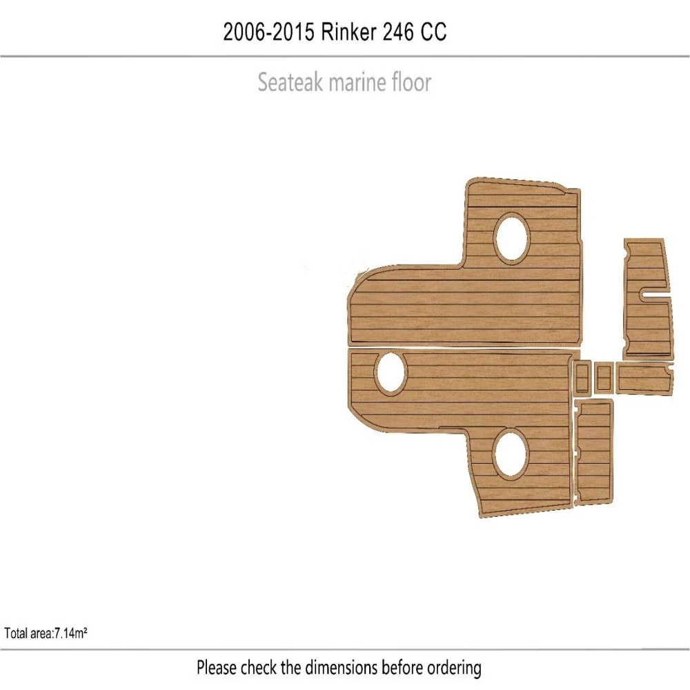 

2006-2015 Rinker 246 CC Cockpit Swim platform Pads 1/4" 6mm EVA Teak Decking mat SeaDek MarineMat Gatorstep Style Self Adhesive