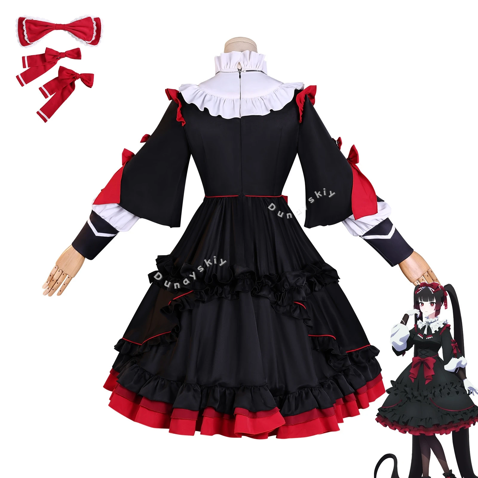 

DUNAYSKIY/Needy Girl Overdose Goku Bara Miyukika Cosplay Costume Goku Bara Black Gothic Lolita Dress For Halloween Comic Outfit