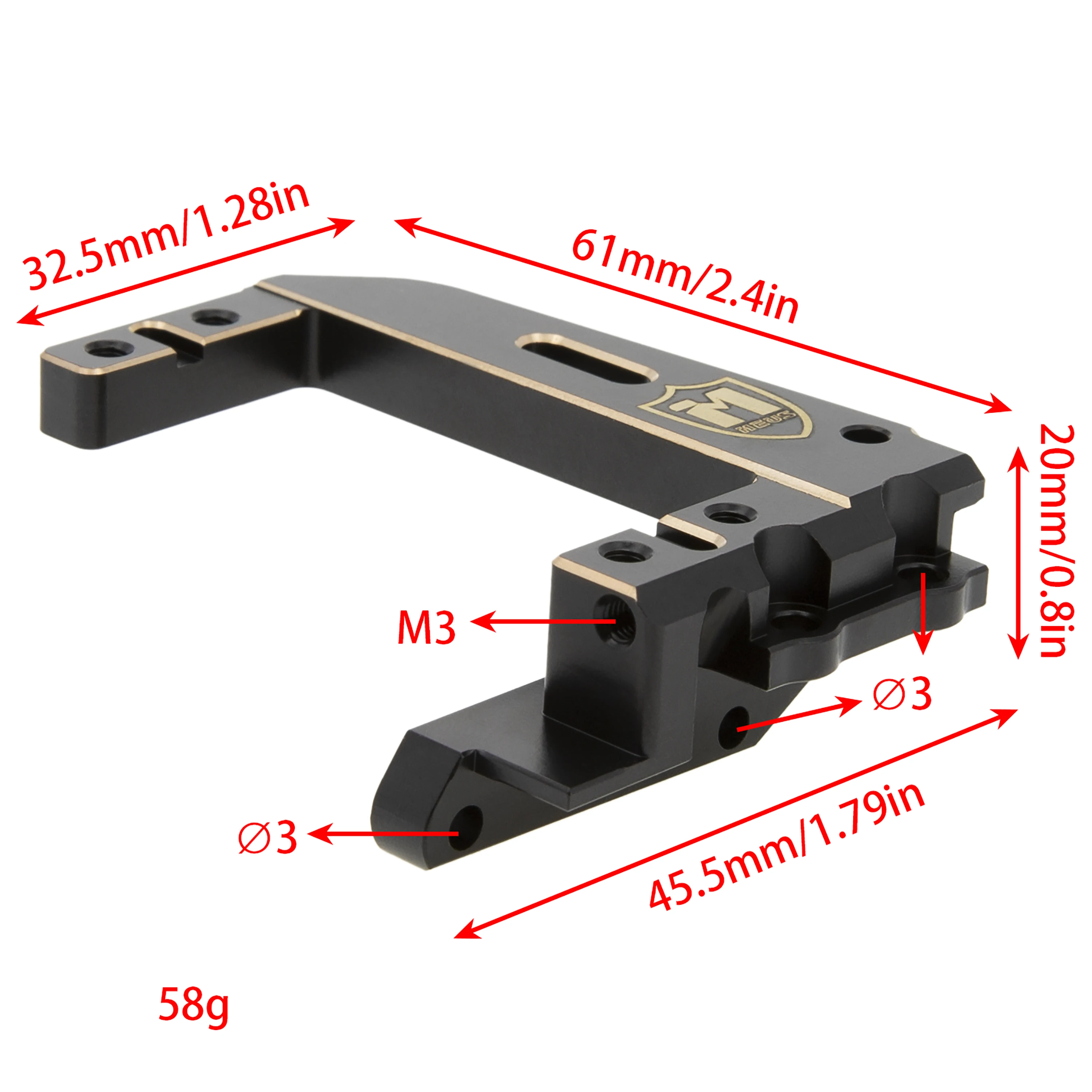 MEUS RACING Brass Servo Mount for Vanquish H10 Optic Sparco Yokohama RTR 1/10 RC Crawler Upgrades Parts