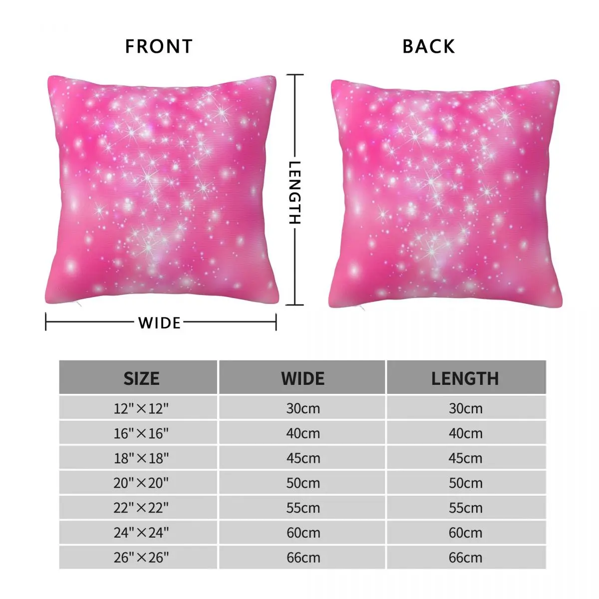 Pink Glitter Sparkle Square Pillowcase Pillow Cover Polyester Cushion Decor Comfort Throw Pillow for Home Living Room